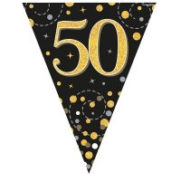 (image for) Happy 50th Birthday Black Sparkling Fizz Party Bunting