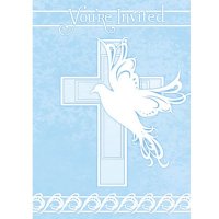 Blue Dove Cross Invitations 8pk