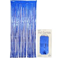 Metallic Blue Foil Door Curtain