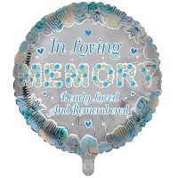 (image for) 18" Blue In Loving Memory Foil Balloons