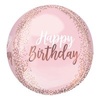(image for) Blush Happy Birthday Orbz Foil Balloons