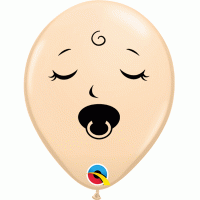 5" Blush Sleeping Baby Face Latex Balloons 100pk