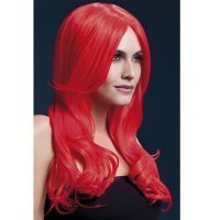 Neon Red Khloe Wigs