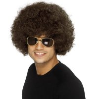 Brown 70s Funky Afro Wigs