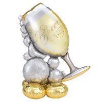 Bubbly Wine Glass Airloonz Large Foil Balloons