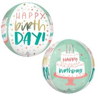 (image for) Happy Birthday Cake Orbz Foil Balloons