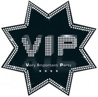 VIP Black And White Star Cutout