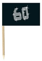 (image for) 60 Black And White Food Flags 10pk