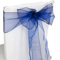 (image for) Navy Blue Organza Chair Sash x5