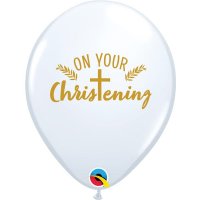 11" On Your Christening Latex Balloons 25pk