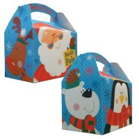 Christmas Penguin & Santa Party Box With Handle