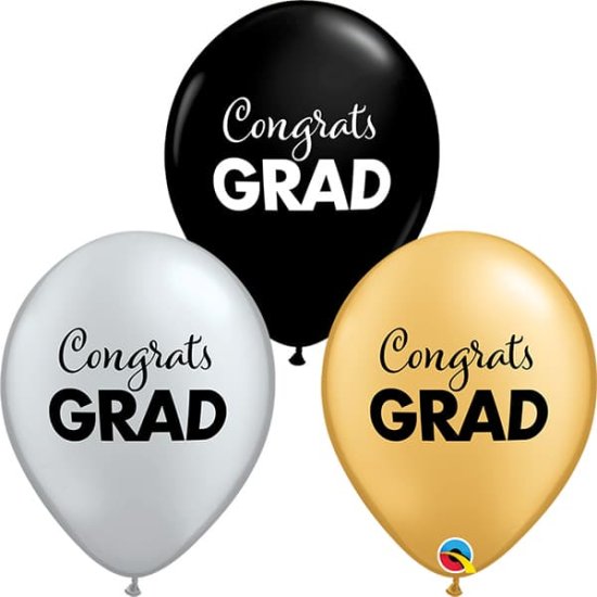 (image for) 11" Simply Congrats Grad Assorted Latex Balloons 25pk