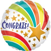 18" Congrats Shooting Star Foil Balloons