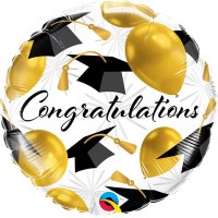 18" Congratulations Grad Gold Balloons Foil Balloons