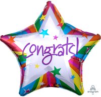 (image for) 19" Rainbow Congrats Foil Balloons