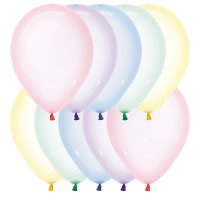 12" Crystal Pastel Assorted Latex Balloons 50pk