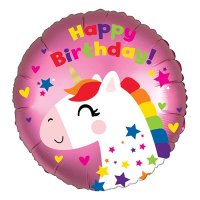 (image for) 18" Unicorn Birthday Satin Foil Balloons