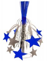 Silver And Blue Star Fountain Decoration