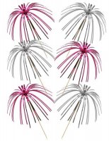 (image for) Pink And Silver Foil Palm Picks x30