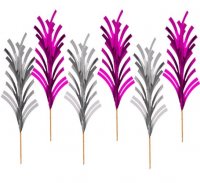 (image for) Pink And Silver Mini Spike Picks x30