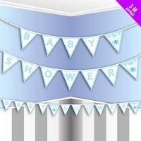 (image for) Blue Baby Shower Flag Bunting