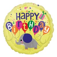 (image for) 18" Elephant Birthday Foil Balloons