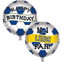 18" Leeds Birthday Football Foil Balloons