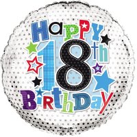 18" Happy 18th Birthday Foil Balloons