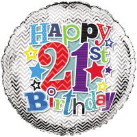 18" Happy 21st Birthday Foil Balloons