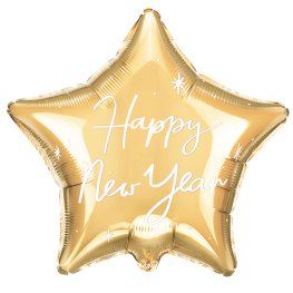 (image for) 19" Happy New Year Gold Star Foil Balloons