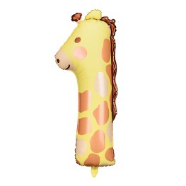 (image for) 32" Number 1 Giraffe Shape Foil Balloons