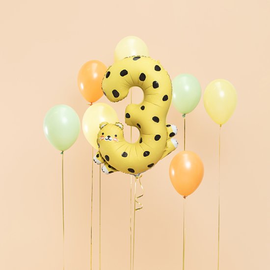 30" Number 3 Cheetah Shape Foil Balloons