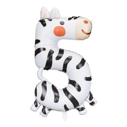 (image for) 32" Number 5 Zebra Shape Foil Balloons