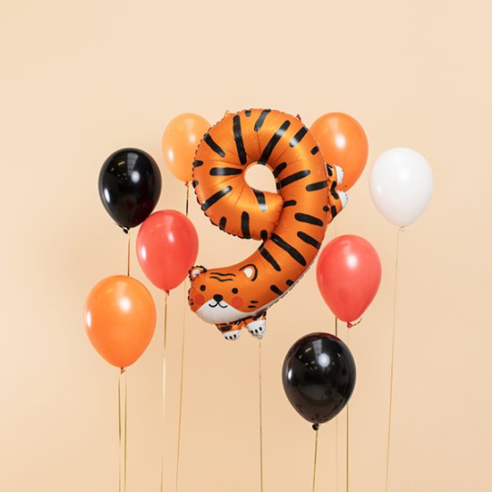 30" Number 9 Tiger Shape Foil Balloons