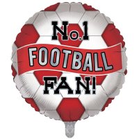 18" Red And White No1 Football Fan Foil Balloons