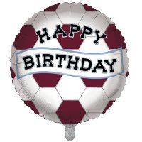 18" Claret And Blue Birthday Football Foil Balloons