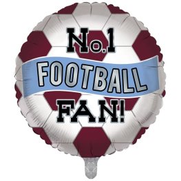 (image for) 18" Claret And Blue No1 Football Fan Foil Balloons
