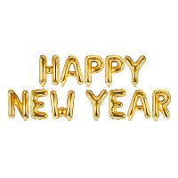 Gold Happy New Year Air Fill Letter Kits
