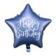 (image for) 19" Navy Blue Happy Birthday Star Foil Balloons