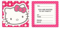 Hello Kitty Flower Invites x6