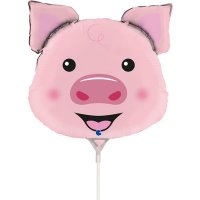 14" Pig Head Air Fill Balloons