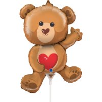(image for) 14" Bear With Heart Air Fill Foil Balloons