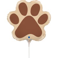 14" Mini Dog Paw Air Fill Foil Balloons