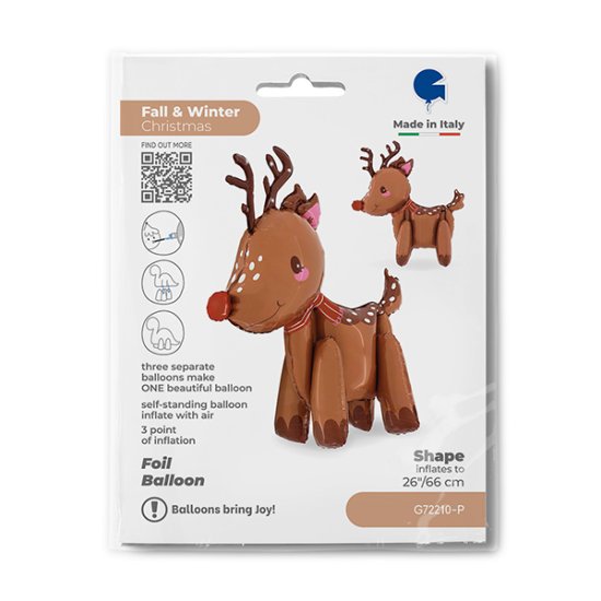 Tiny Reindeer Standup Air Fill Balloons