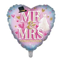 18" Mr & Mrs Congratulations Foil Balloons