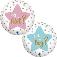 (image for) 18" Gender Reveal Girl Or Boy Foil Balloons