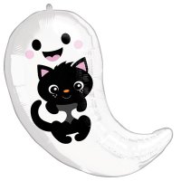 19" Ghost & Kitty Cuties Junior Shape Foil Balloons
