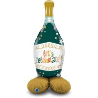 54" Lets Celebrate Bottle Stand Up Air Fill Balloons