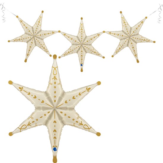 (image for) Gold Deco Garland Stars Air Fill Balloons