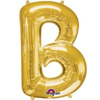 16" B Letter Gold Air Filled Balloons